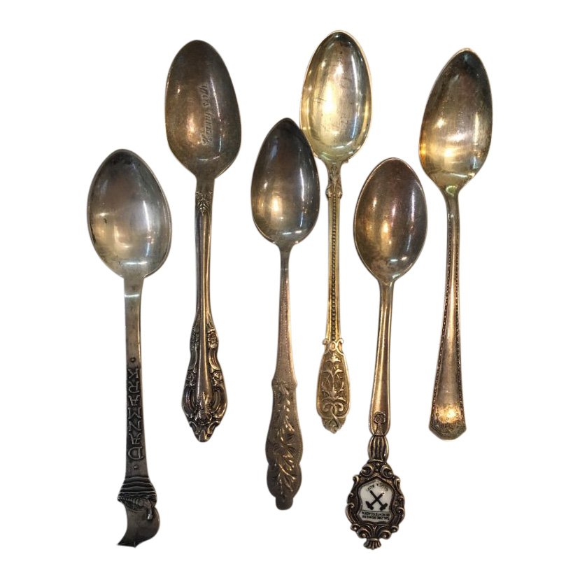 Six Assorted Silver Tea Spoons (1 of 5)