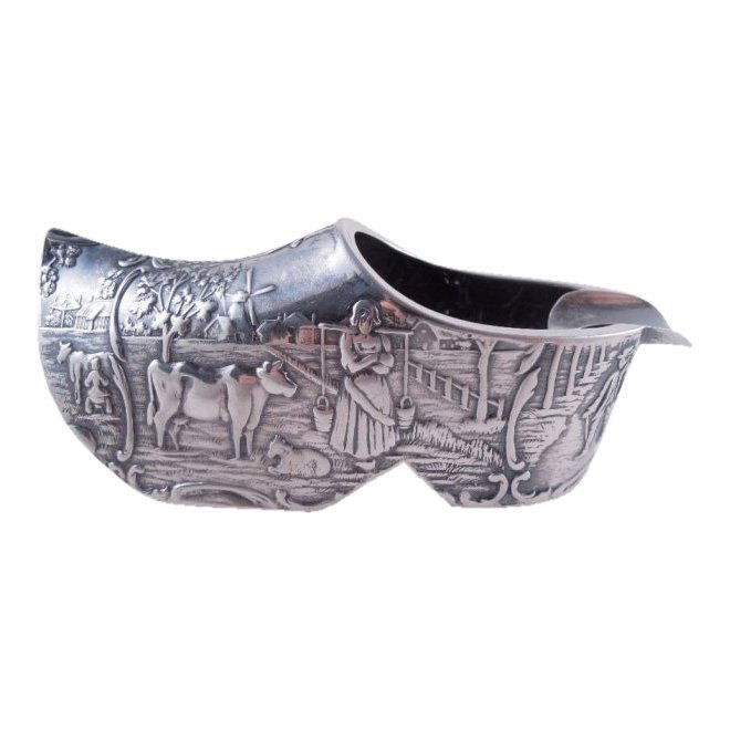 Dutch Silver Figural Shoe Cigar Ashtray (1 of 9)
