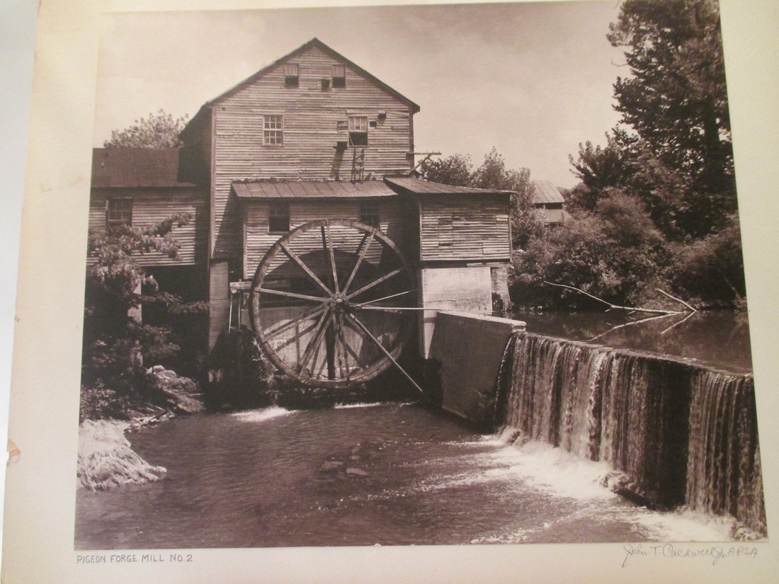 John T. Caldwell Jr: Pigeon Forge Mill No. 2: Photo Title: Pigeon Forge Mill No. 2 Photographer: John T. Caldwell Jr. Size: 13.75 x 16.50 inches Medium: Original photograph Caldwell was a well known photographer In Jackson Miss. He was a member o