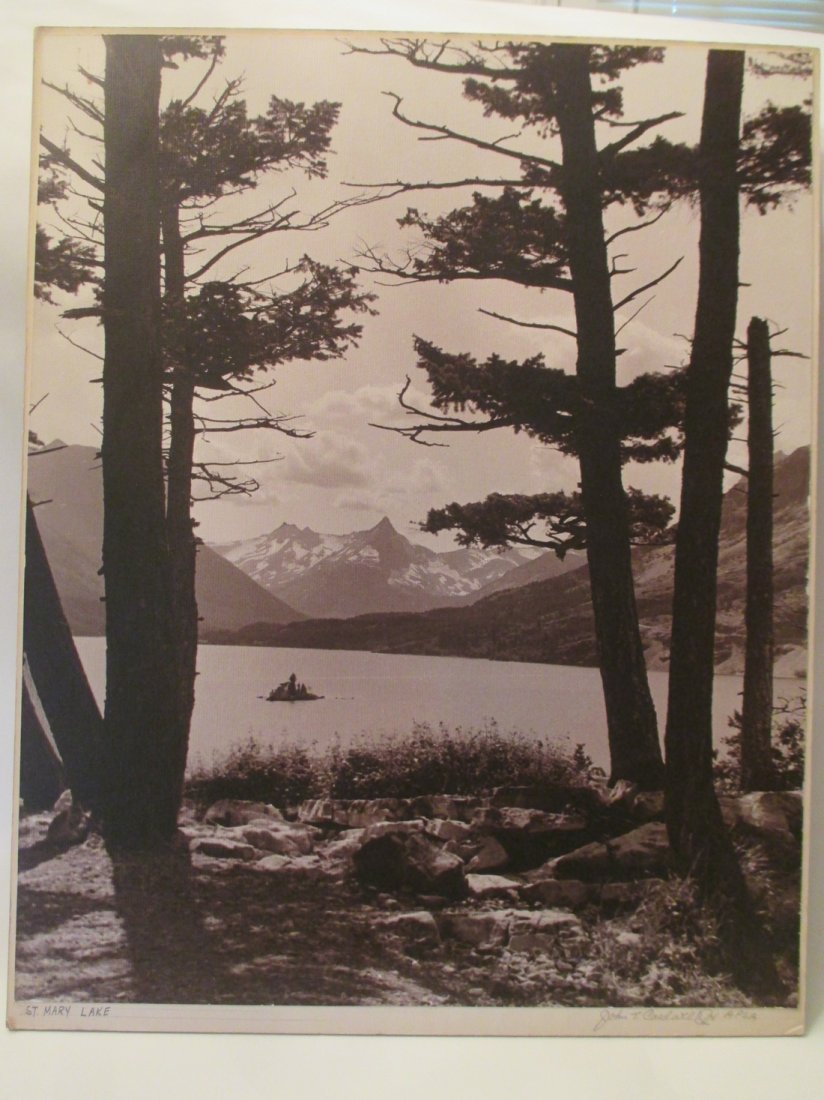 John T. Caldwell Jr: St. Mary Lake: Photo Title: St. Mary Lake Photographer: John T. Caldwell Jr. Size: 15.75 x 19.25 inches Medium: Original photograph Caldwell was a well known photographer In Jackson Miss. He was a member of APSA. Hi