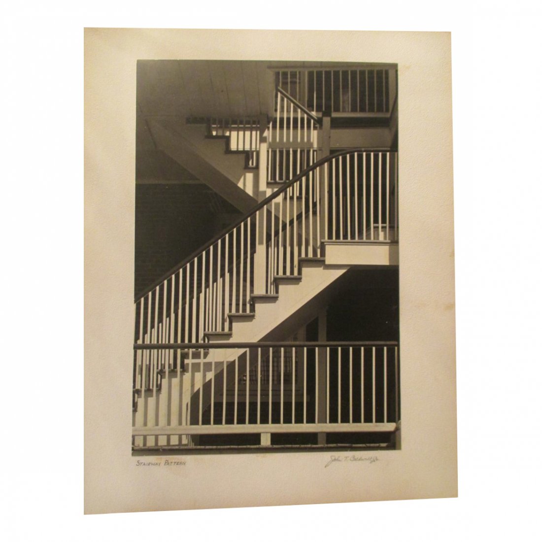 John T. Caldwell Jr: Stairway Patterns: Photo Title: Stairway Patterns Photographer: John T. Caldwell Jr. Size: 10.75 x 16.25 inches Medium: Original photograph Caldwell was a well known photographer In Jackson Miss. He was a member of APSA