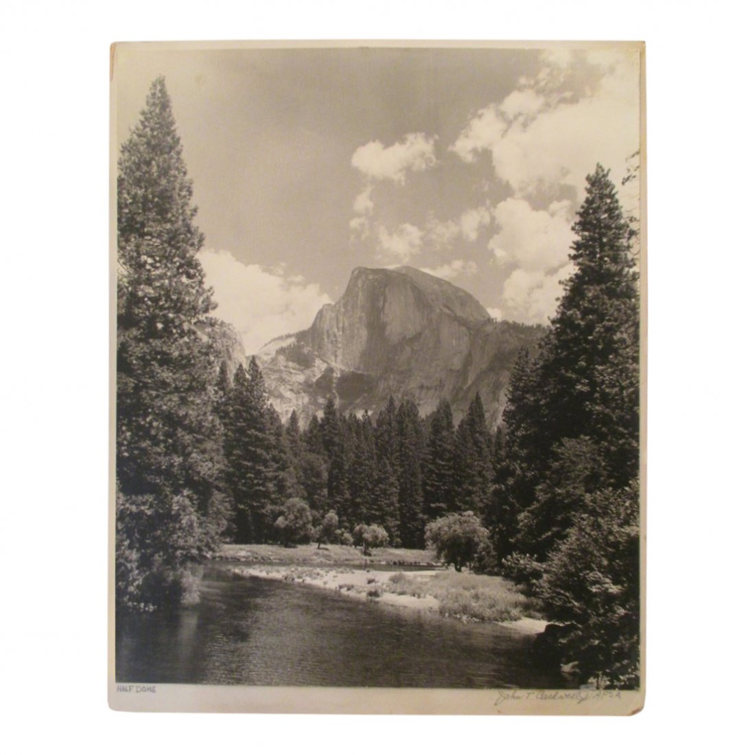 John T. Caldwell Jr: Half Dome: Photo Title: Half Dome Photographer: John T. Caldwell Jr. Size: 13.73 x 16.75 inches Medium: Original photograph Caldwell was a well known photographer In Jackson Miss. He was a member of APSA. His ad