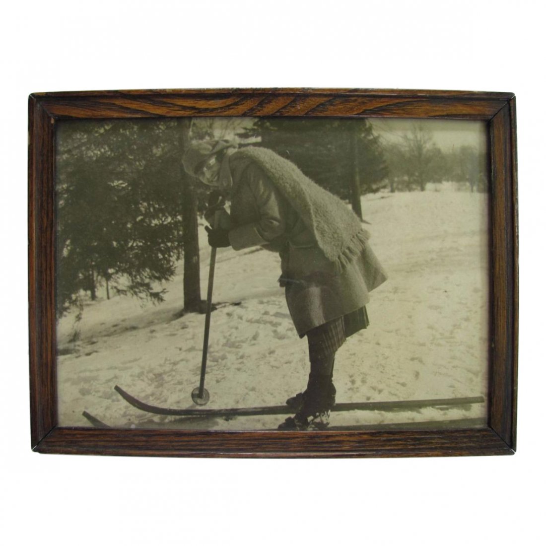 Framed Photo of Woman Skiing, Camp Adirondack, 1930 (1 of 3)