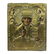 19th C Russian Icon St Nicholas of Myra, Brass Oklad