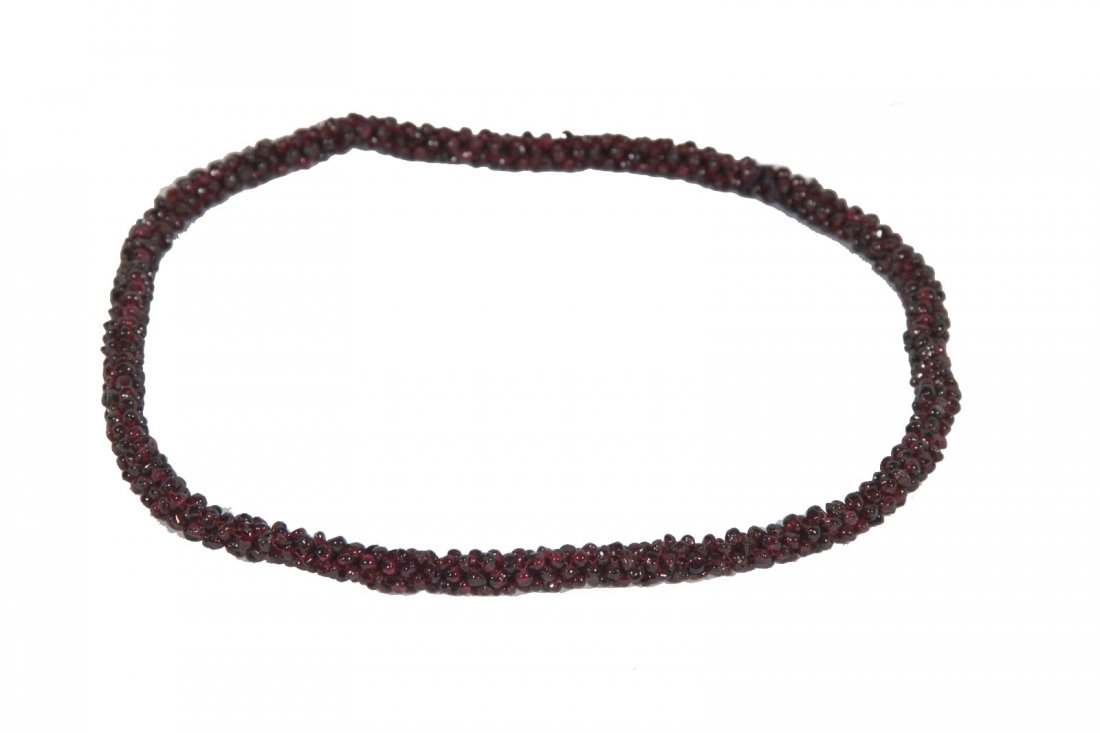 Vintage Italian Burgundy Glass Bead Rope Necklace (1 of 5)