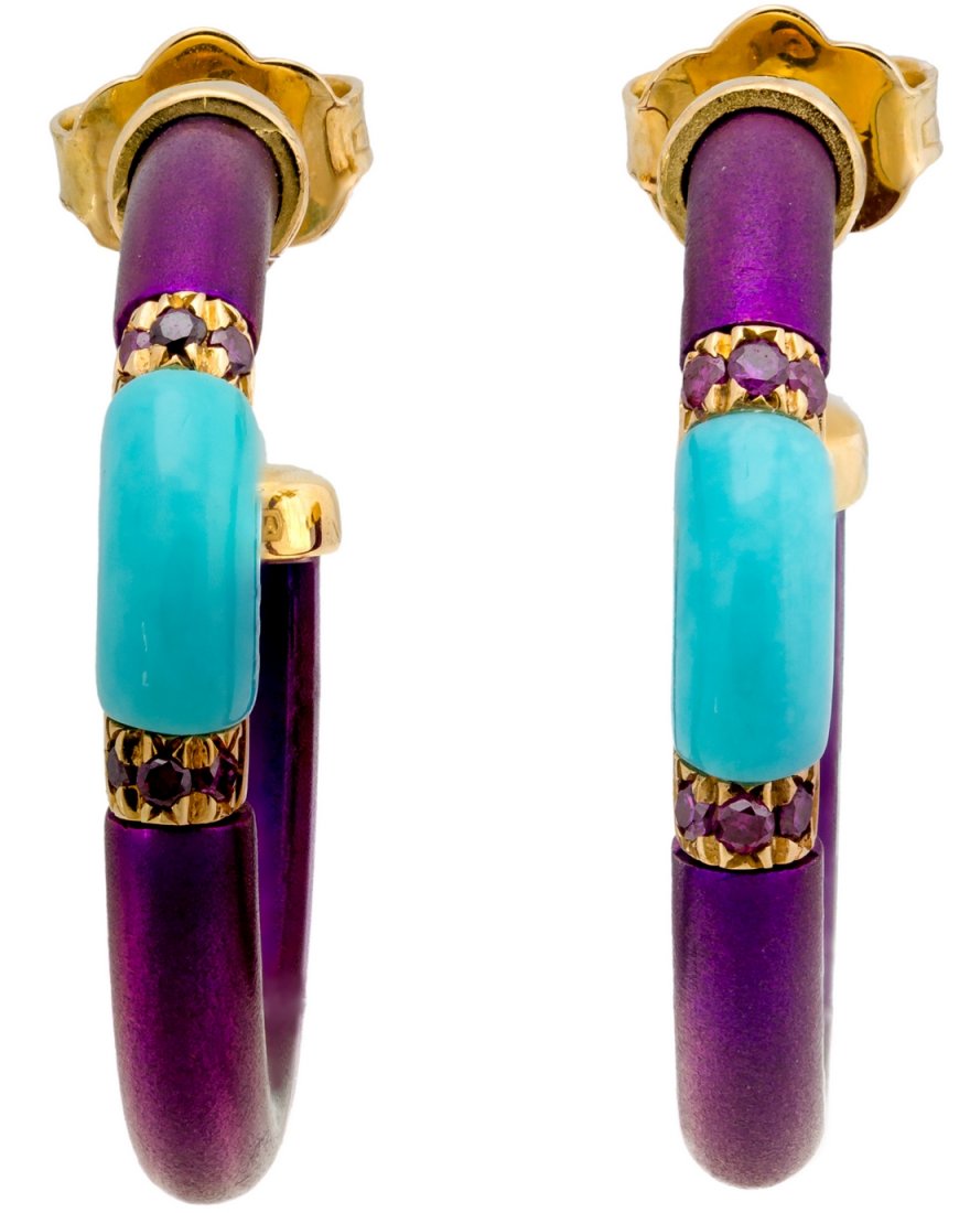 Chantecler Capri 18K Titanium Turquoise Earrings (1 of 2)