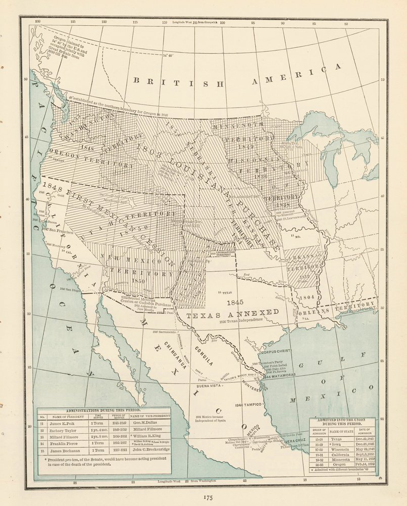 George Cram: Dissension in United States 1889George: Map: Dissension within the United States (1845-1860) Maker: George Franklin Cram Publishing: Chicago Date: 1889 Size: 11.5 x 14.5 inches Medium: Color lithograph From Cram's Unrivaled Atlas of the Wor
