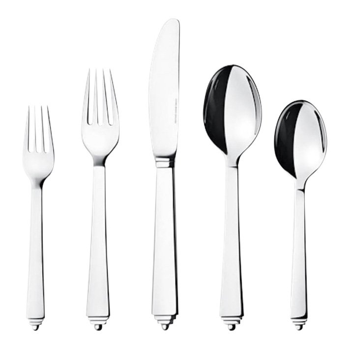 Georg Jensen: Pyramid Stainless Steel Flatware Set for (1 of 4)