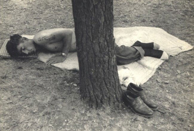 Robert Frank: Public Park, Cleveland, Ohio: Gravure Title: Public Park, Cleveland, Ohio Artist: Robert Frank Date: 1958 Medium: Vintage Sheet-fed Gravure Printer: France Image Size: 8 x 5 inches Robert Frank (b. 1924) is an American photographe