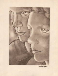 Mariette Lydis: Faces: Print Title: Faces Artist: Mariette Lydis Medium: Phototype on weighty cream paper Date: 1931 Printer: Arts et Metiers Image Size: 6 x 9 inches Not signed or numbered. Printer for "l'Art d'Aimer". Mar