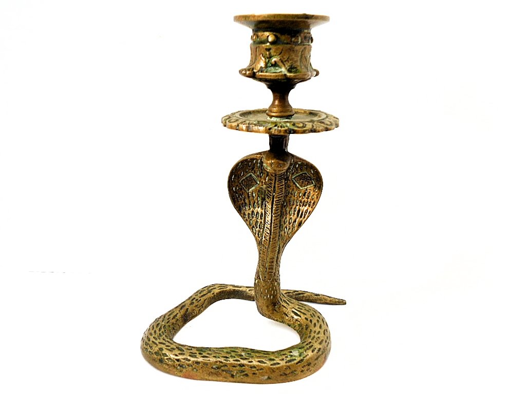 Antique Bronze Cobra Candlestick (1 of 6)