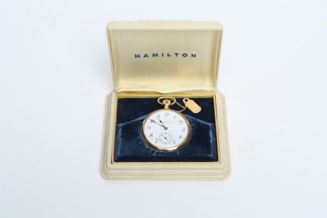 Hamilton 14K Gold Pocketwatch in Original Box (1 of 4)