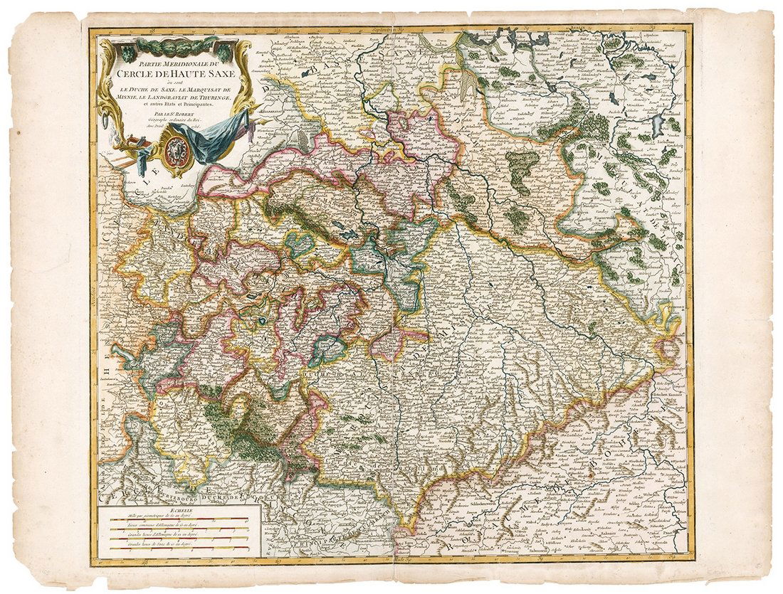 Robert de Vaugondy: Cercle de Haute Saxe, Germany 1756 (1 of 1)