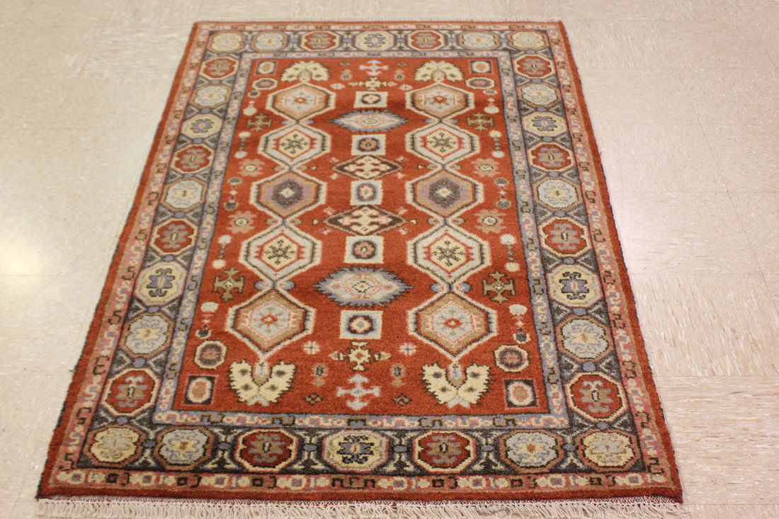 Handmade Wool Kazak Rug 4x6 (1 of 6)