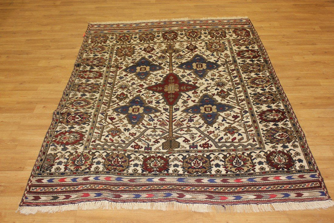 Handmade Mixed Technique Afghan Baluch Rug 4.11x6.7 (1 of 6)