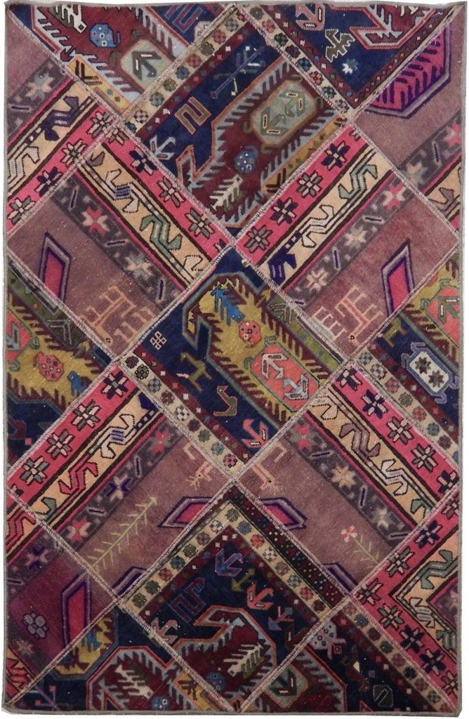 Handmade Antique Persian Patch Work Rug 3.6x5.5 (1 of 6)