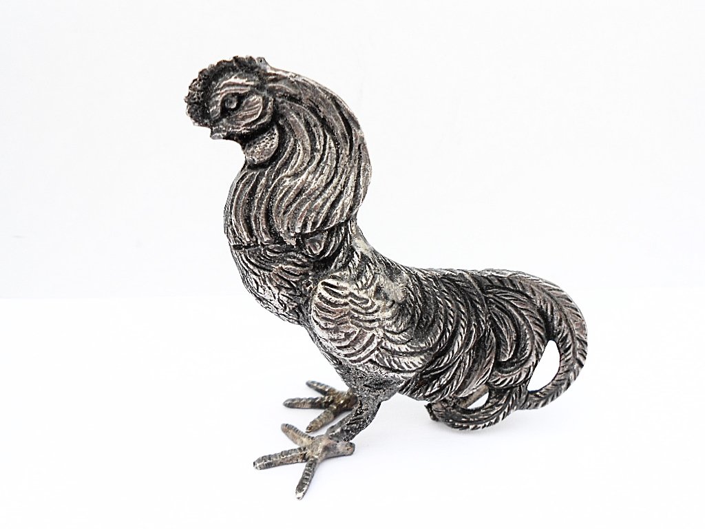 French Pewter Rooster Figurine: Item: French Pewter Rooster Figurine Size: 3 inches Weight: 4 ounces No Reserve: This lot starts at $1 and has no reserve as a courtesy so that collectors can determine the true market value on this a