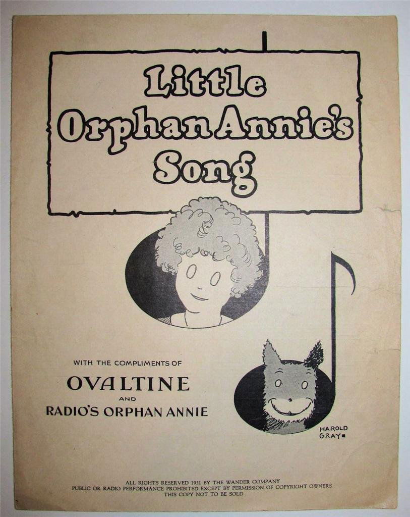 Vintage Sheet Music, Little Orphan Annie's Song, 1931 (1 of 3)