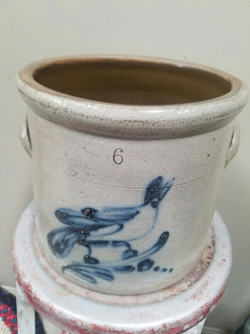 19th C Stoneware Chicken Crock (1 of 3)