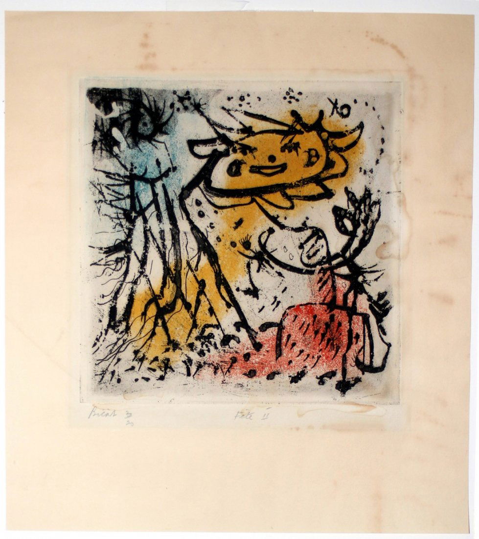 Andre Bicat: Fete II, Signed Etching (1 of 4)