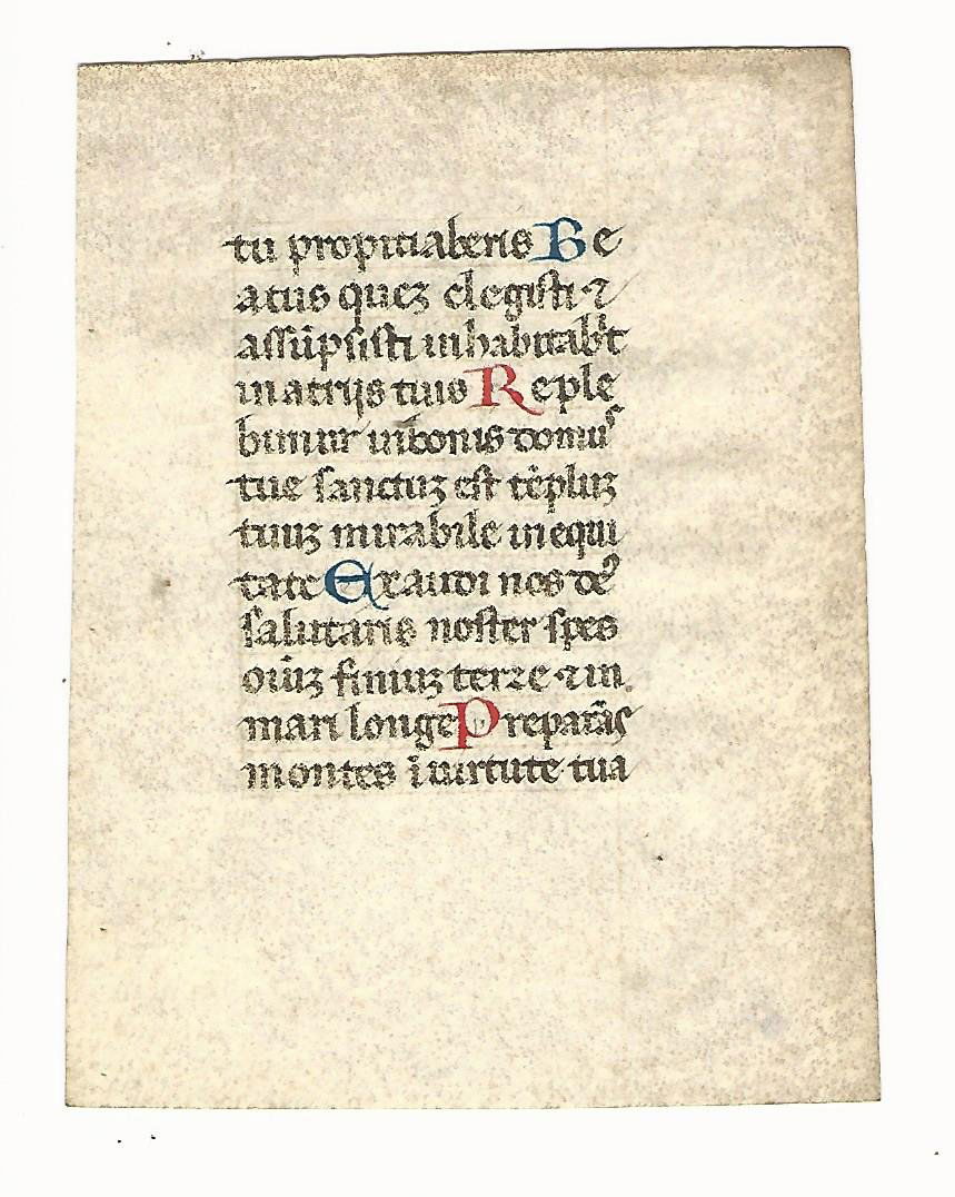 15th C Medieval Manuscript Prayer Leaf (1 of 2)