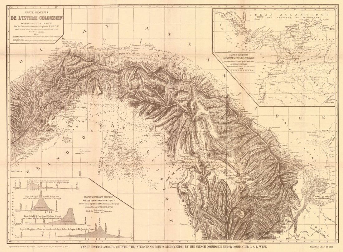 Carte Generale De L'isthme Colombien 1886 (1 of 1)