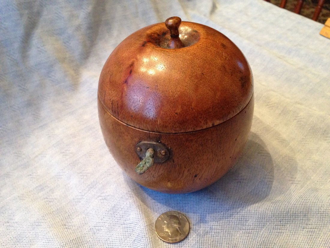 Late 19th C Apple Tea Caddy (1 of 4)