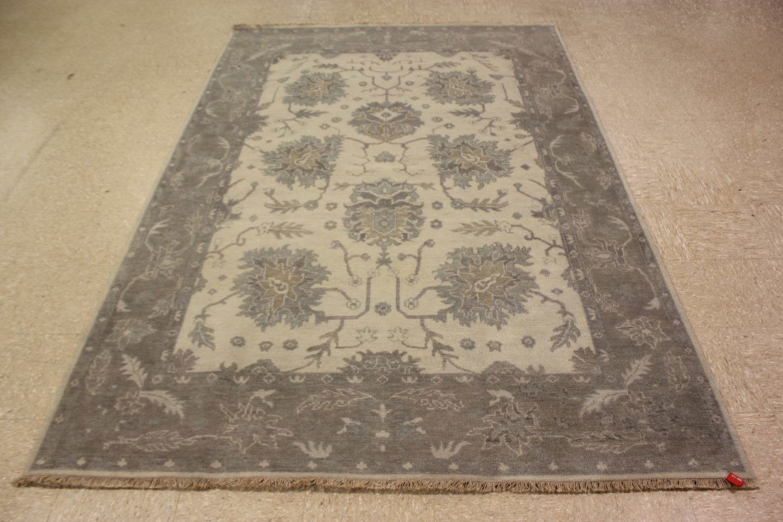 Handmade Floral Oushak Area Rug 6x9 (1 of 10)