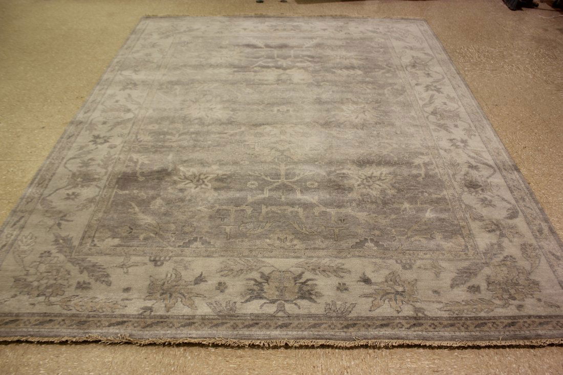 Silverwash Handmade Wool Oushak Area Rug 8x10 (1 of 9)