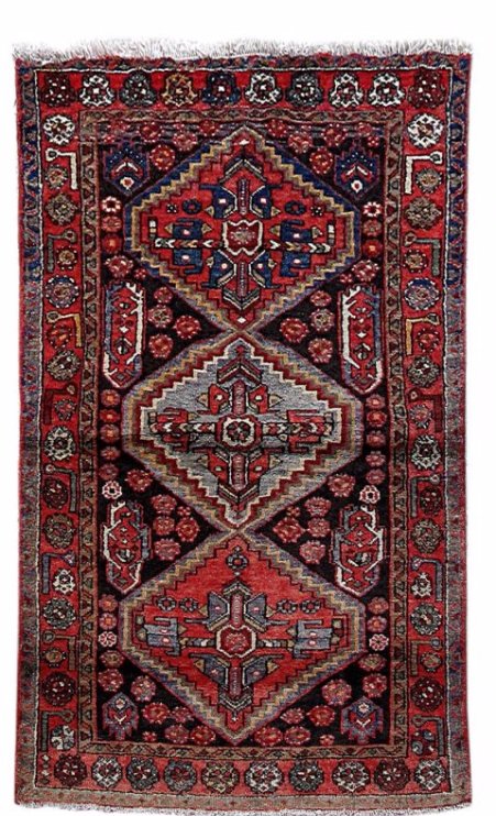 Persian Hamadan Handknotted Tribal Motif Carpet Rug 4x7 (1 of 6)