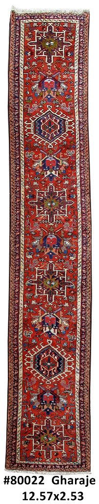 Persian Handmade Wool Karaja Runner Rug 3x13 (1 of 6)