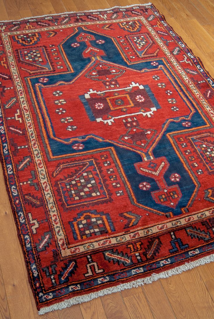Antique Persian Hamadan Area Rug 4x6 (1 of 3)