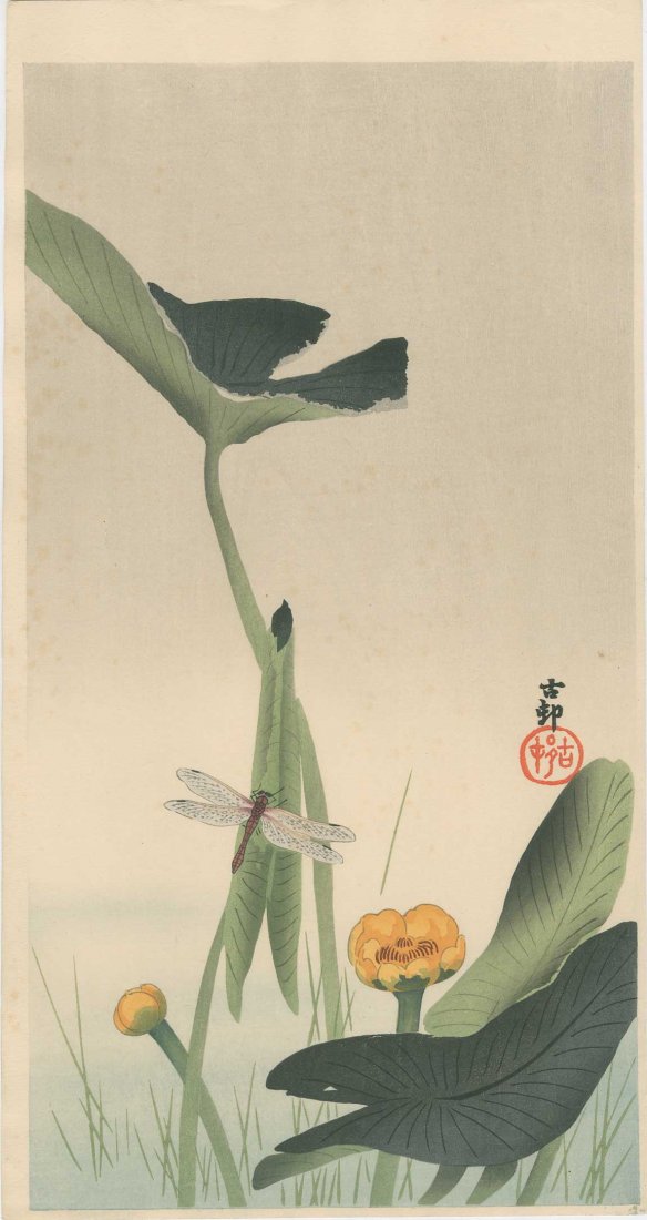 Ohara Koson: Dragonfly and Lotus, 1930 (1 of 2)