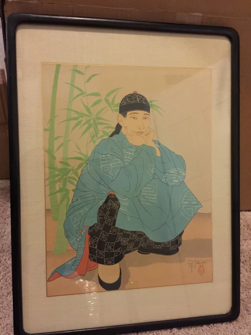 Paul Jacoulet: Homme Accoupis Chinois, 1945: Artist: Paul Jacoulet Subject: Homme Accoupis Chinois Date: 1945 Size: 11.5 x 15.5 inches Medium: Japanese woodblock print Paul Jacoulet (1902-1960) was a Parisian artist who spent most of his life in