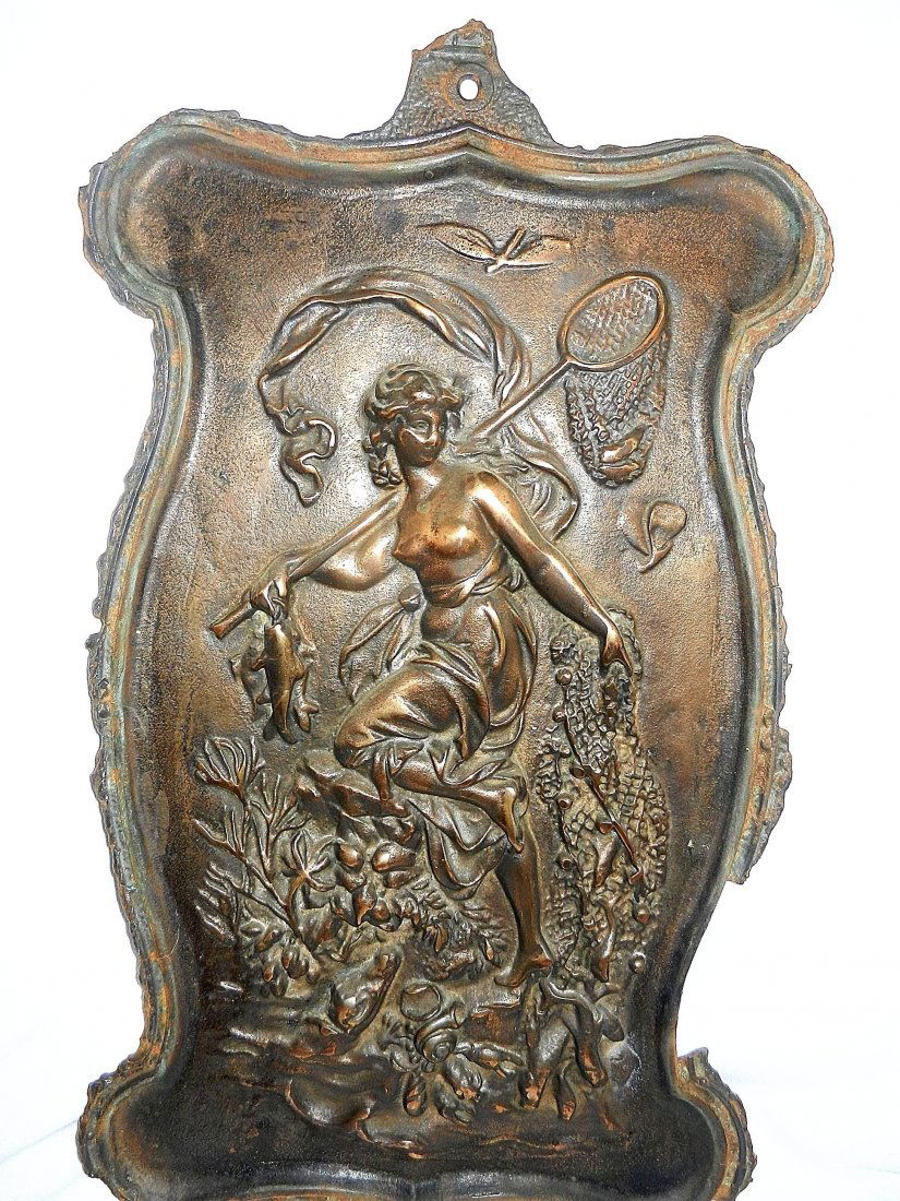 Antique Victorian Bronze Cast Iron Wall Plaque, 1800 (1 of 3)
