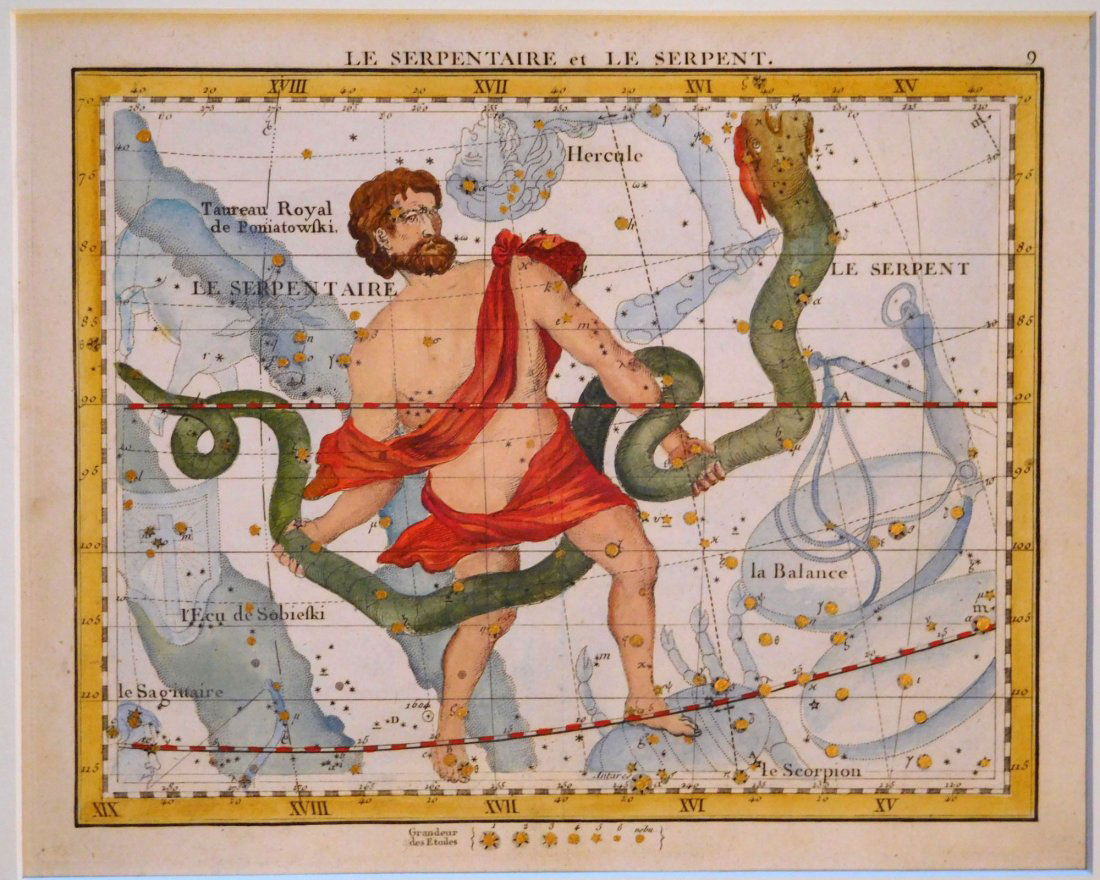 Flamsteed: Le Serpentaire Constellation Chart 1729 (1 of 1)