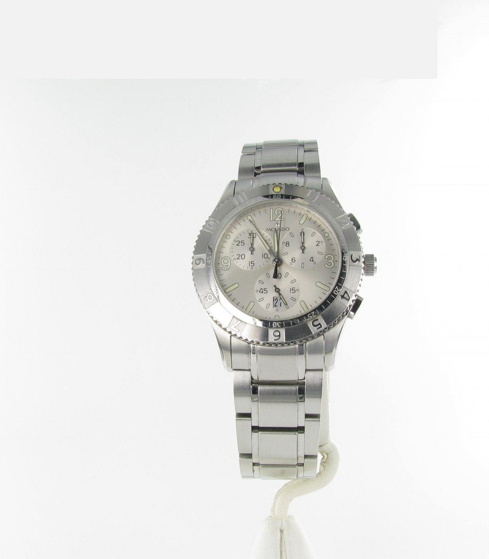 Movado Museum Stainless Steel Chronograph Watch: Domestic: Free Shipping Item: Movado Museum Stainless Steel Chronograph Watch Model: 84 f9 1890 Movado is an American watchmaker best known for its Museum Watch. Designed in 1947 by Bauhaus-influenced