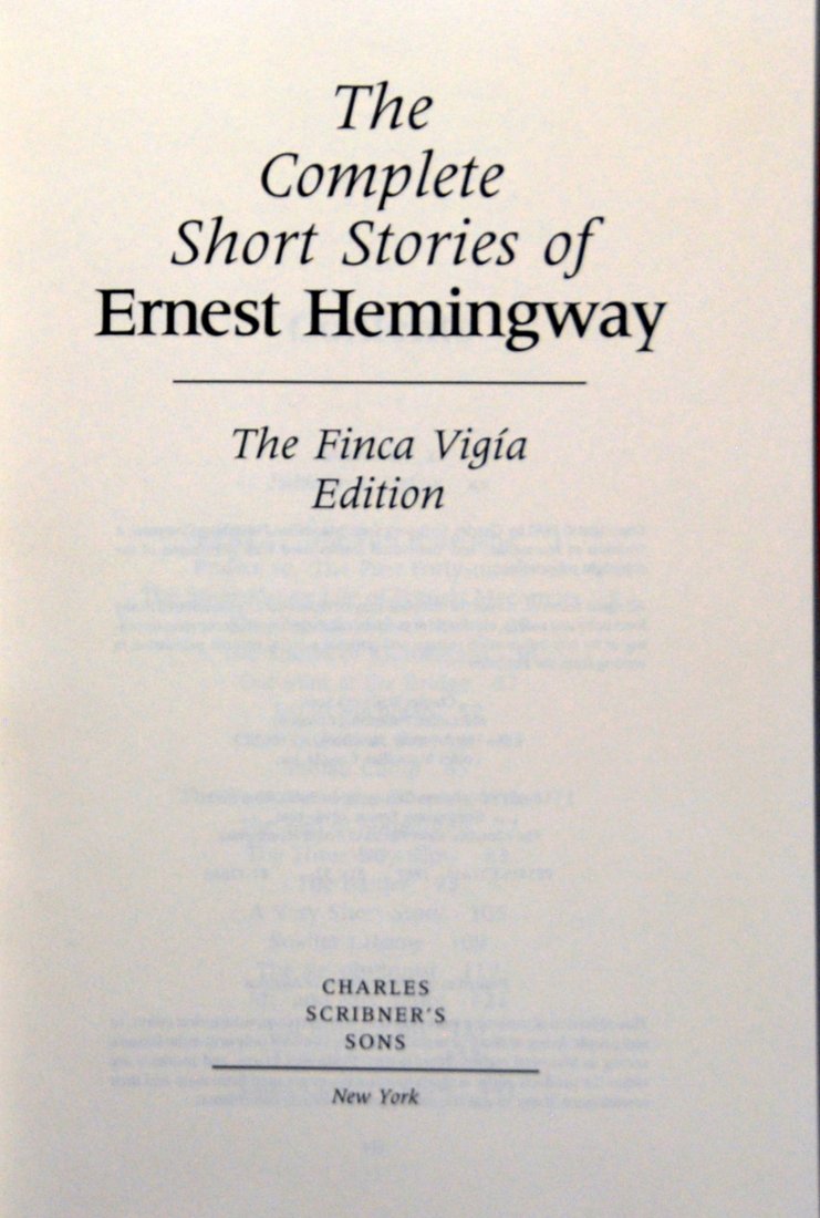 The Complete Short Stories of Ernest Hemingway (1 of 2)