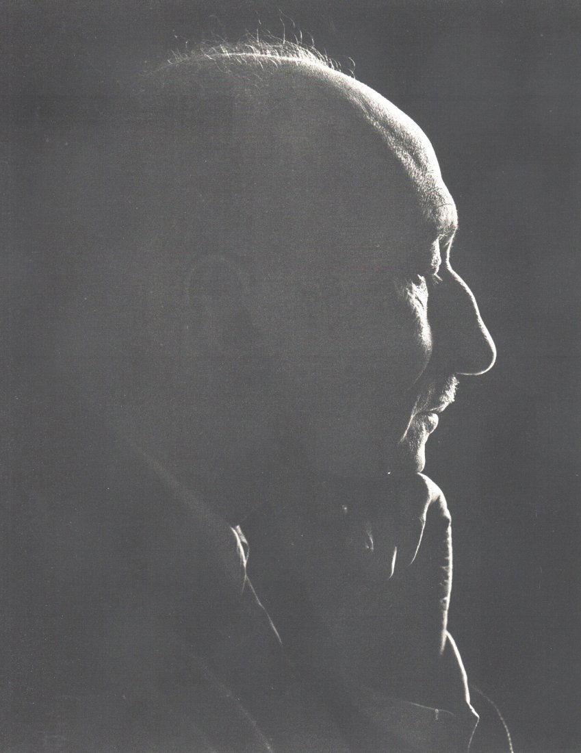 Yousuf Karsh: Francois Mauriac: Print Title: Francois Mauriac Artist: Yousuf Karsh Printing Date: 1967 Printer: Enschede Haarlem, Netherlands Medium: Vintage sheet-fed gravure Image Size: 10 x 12 inches Yousuf Karsh (1908-2002) was