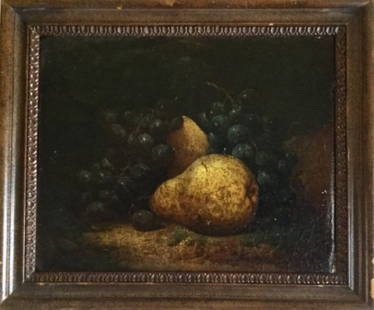 William Mason Brown: Still Life Oil Painting, 19th C: Painting: Still Life Oil Artist: William Mason Brown Date: Early 19th C Dimensions: 12 x 10 inches framed; 10.5 x 8 inches canvas Condition: Painting has been re-lined. Please note all images. There h