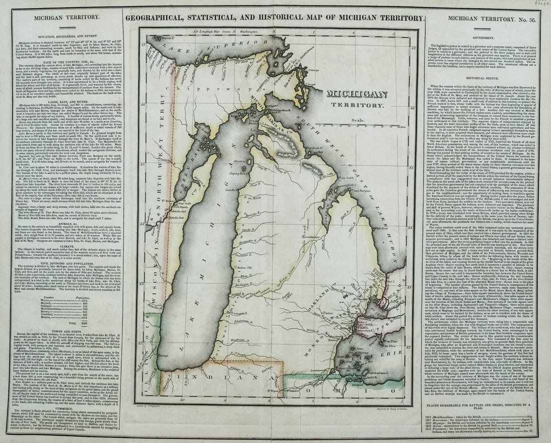 Geographical Statistical Historical Michigan Map, 1822 (1 of 1)