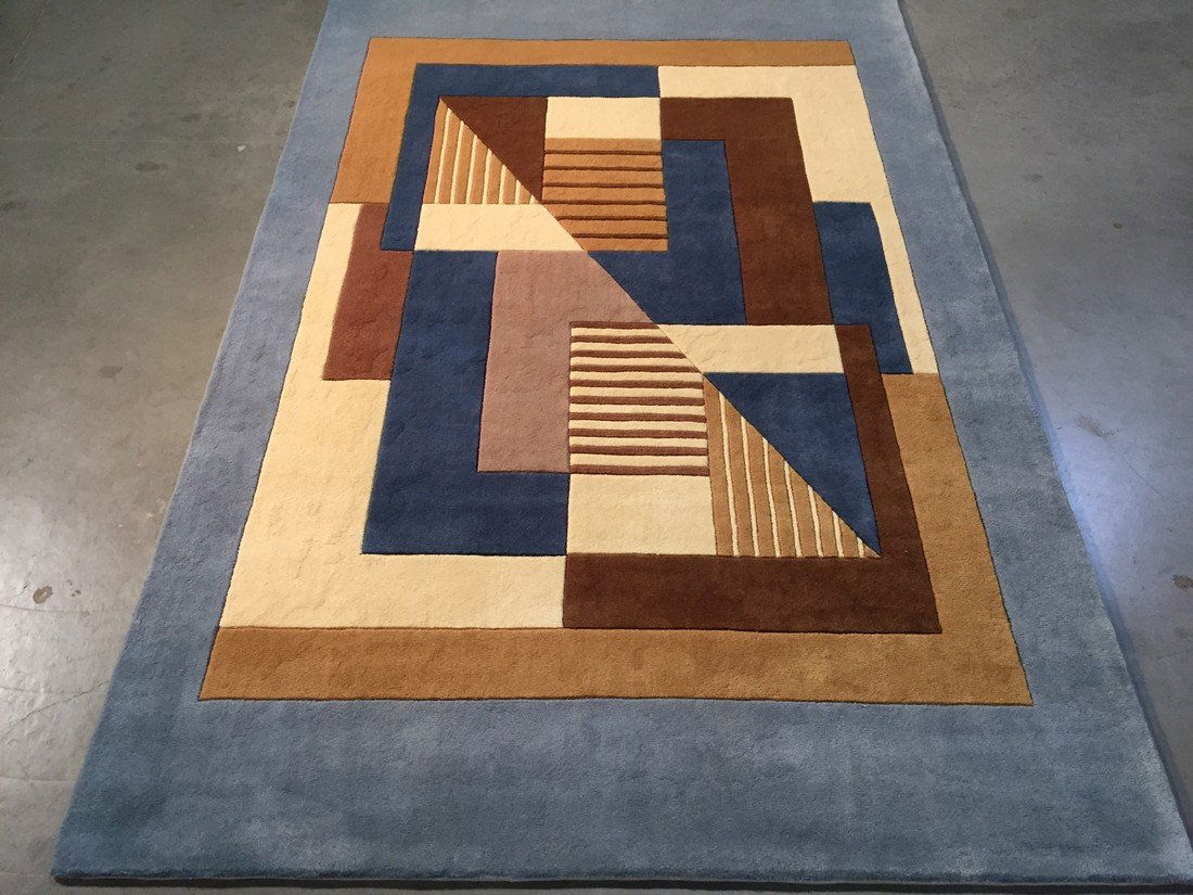 Contemporary Design Hand Made & Carved Wool Rug 6x8 (1 of 7)