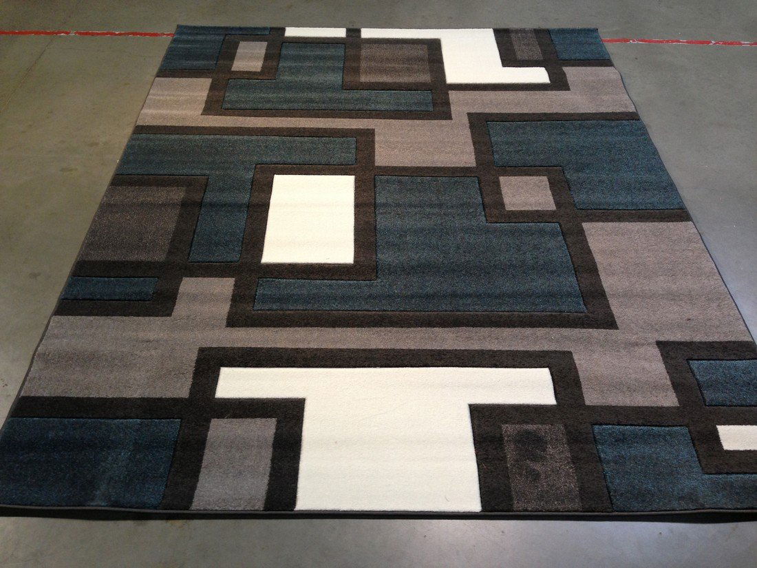 Carved Modern Geometric Design Area Rug 8x10 (1 of 4)