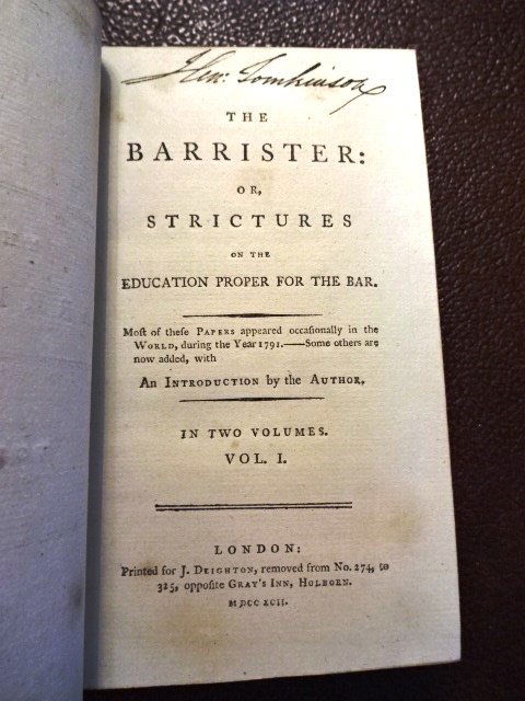 1792 Two-Vol Leather The Barrister (1 of 3)