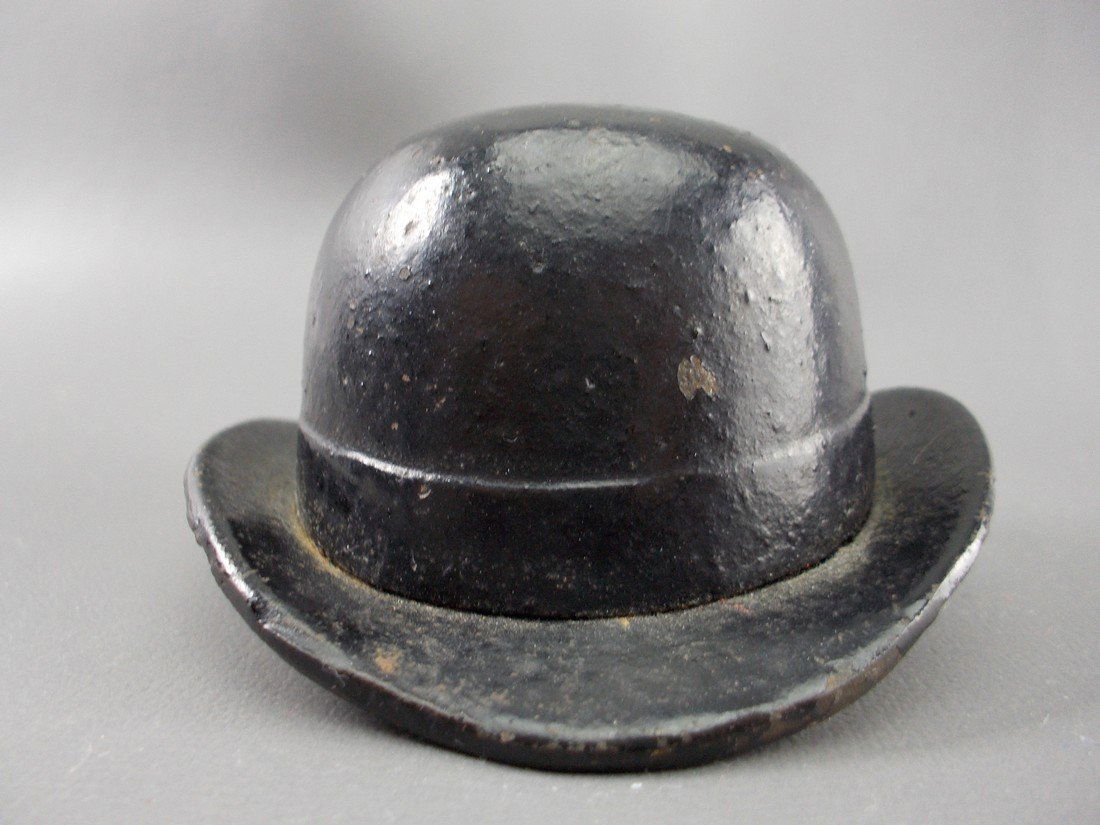 Cast Iron Derby Hat Still Bank, 1910-1920's (1 of 6)