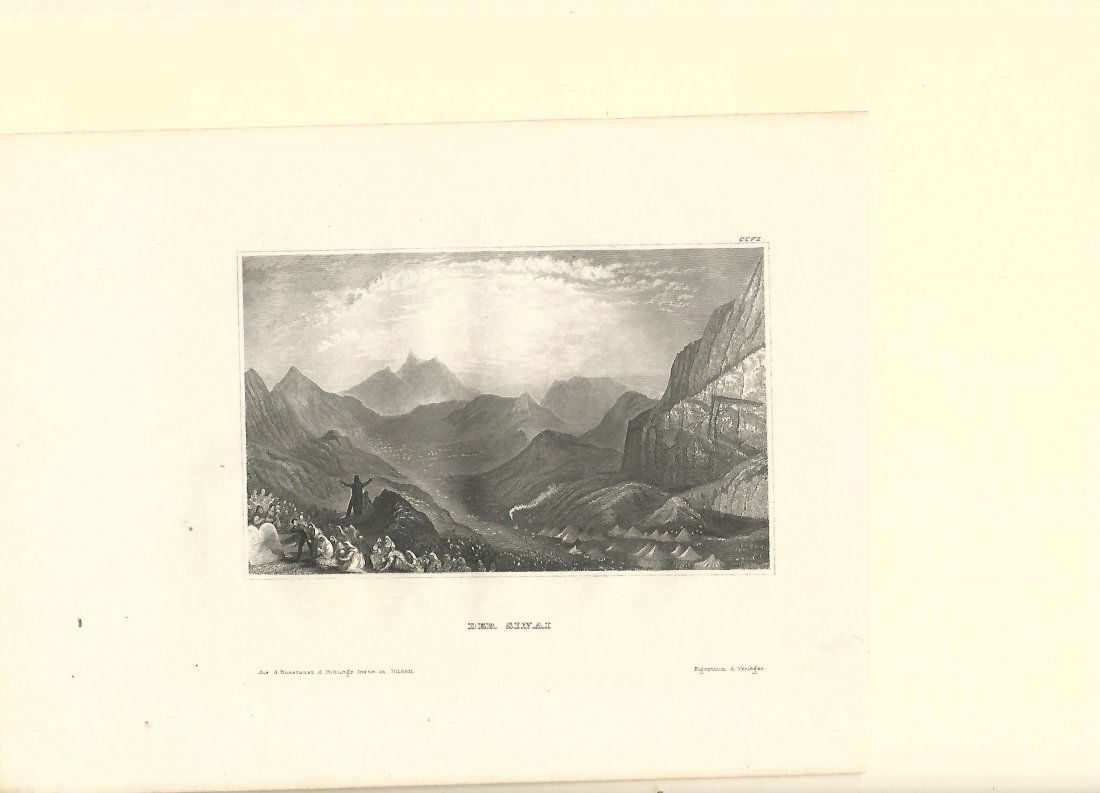 1850 Steel Engraving of Mount Sinai, Matted (1 of 1)