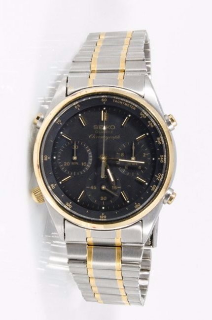 Seiko GMTT Two Tone Chronograph Watch (1 of 3)