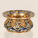 A Faberge gilded silver & cloisonne enamel open salt