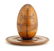 A Russian kustar art carved wood Easter egg & stand - 3