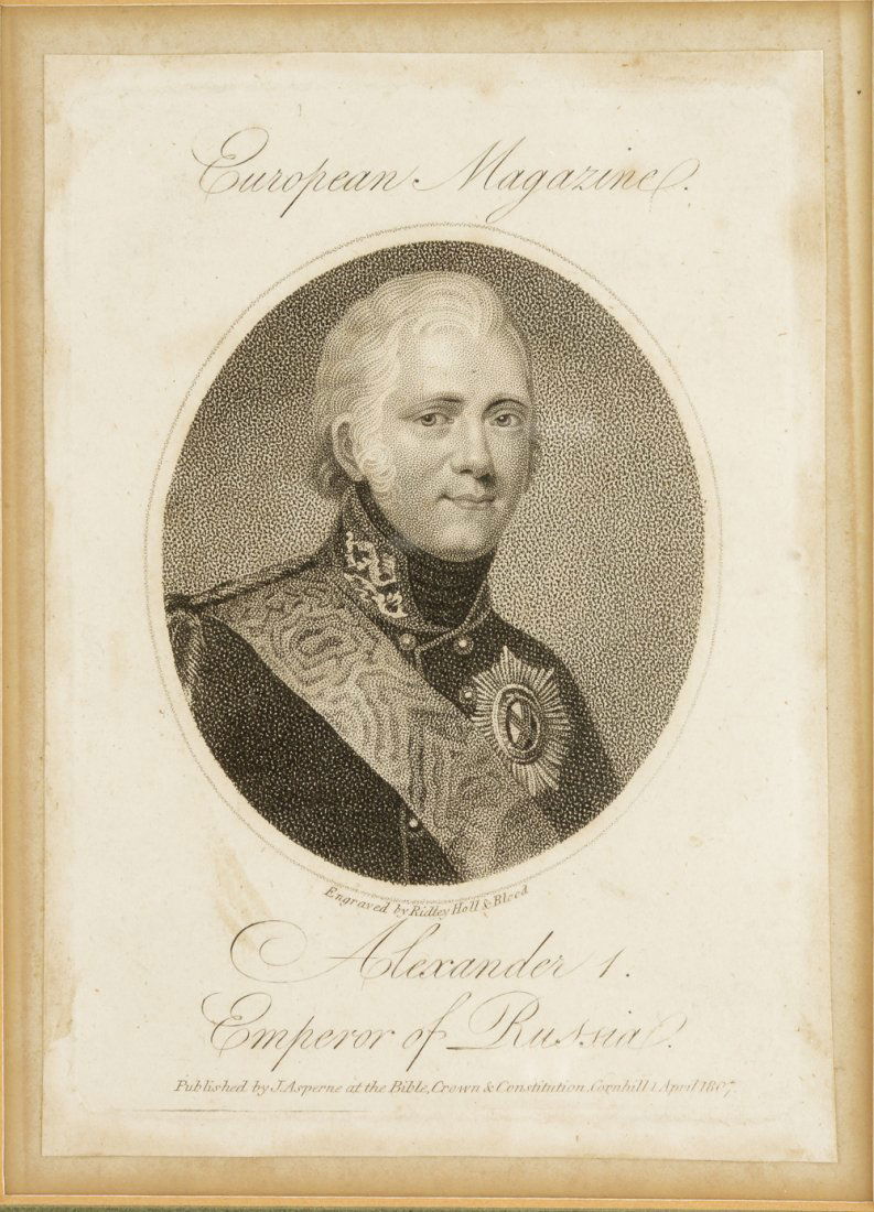 An engraved portrait of Emperor Alexander I, circa 1807 (1 of 1)